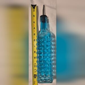 Brilliant Blue Glass Hobnail Style 10" Bottle Decor Craft